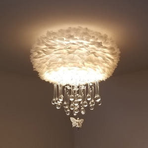 Lustre de penas com pingente, novo design de luxo estilo nórdico moderno, luminária suspensa, para sala de estar e quarto - Product Image 2