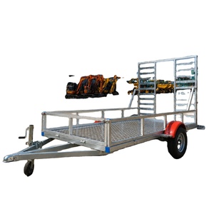 Remolque de Plataforma Plana de Aluminio de Alta Resistencia con Rampa y Barandas Laterales para Transporte de Equipos de Construcción - Product Image 1