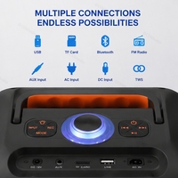 Enceinte de fête portable CSN-FL6625 double 6,5 pouces avec anneau RGB et lumière LED boule disco pour karaoké extérieur