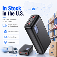Stock US, livraison gratuite, batterie externe 50000mAh haute capacité, charge rapide PD 22.5W, batterie externe portable pour la sauvegarde d'urgence