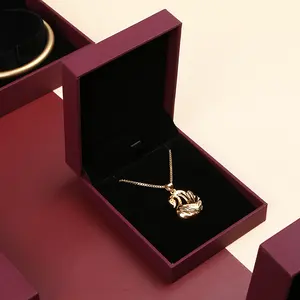 Hot Sell Luxury Custom Printed High Quality Chain Box Jewelry Storage Packaging Wedding Rings Jewelry Box