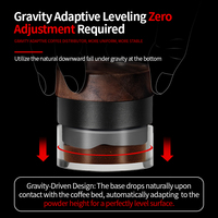 Geoptimaliseerde draagbare espresso koffiedistributeur 51mm 53mm 58mm walnoot gravity koffiepoederdistributeur tamper set