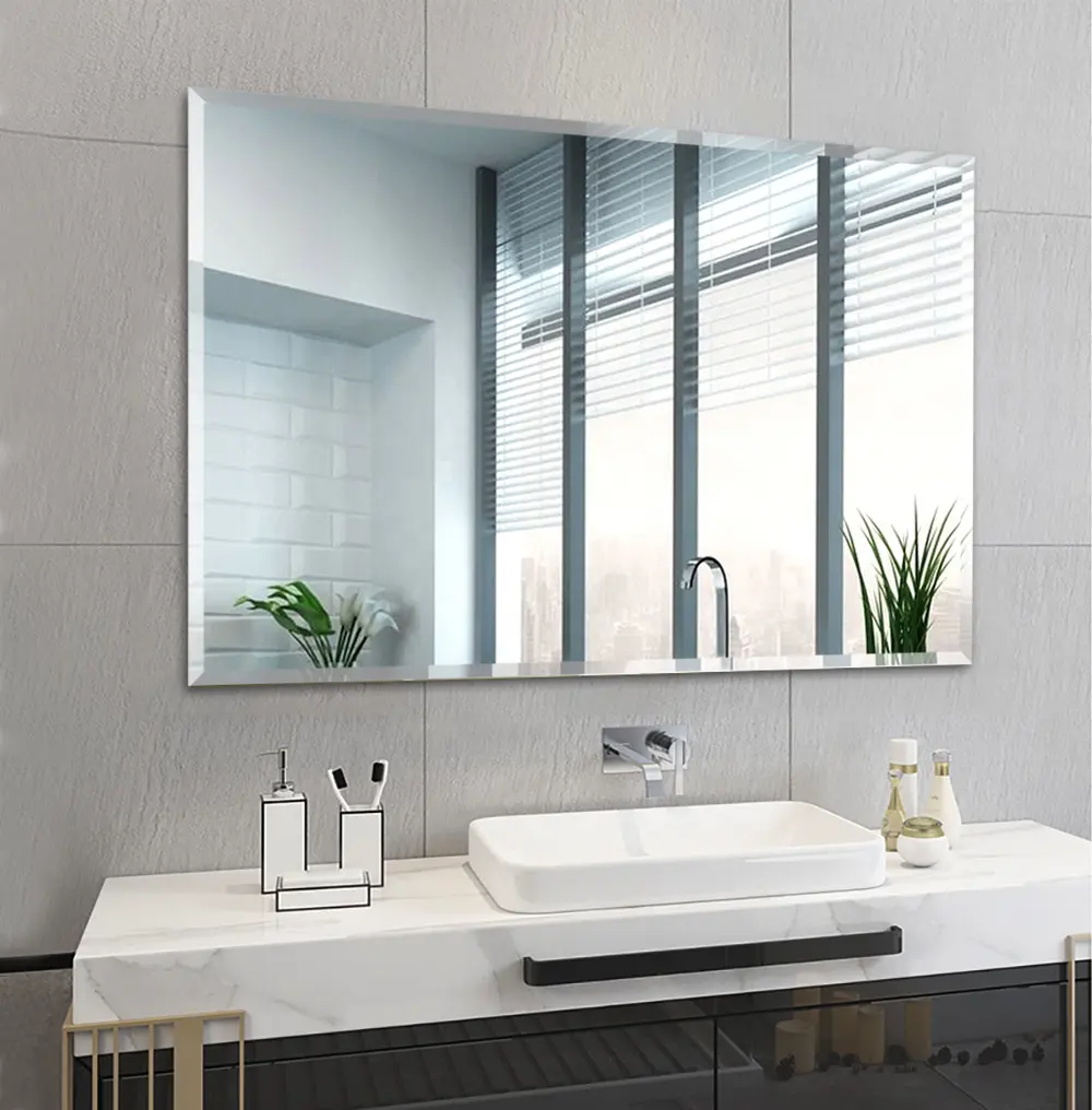 [FACTORY] Customized modern traditional cheap decor bathroom wall mirror glass silver decor wall mirror