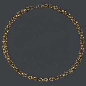 Collar de Cadena Bizantina con Baño de Oro PVD, Joyería de Acero Inoxidable de Alta Calidad a Precio de Mayoreo - Product Image 6