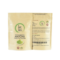 Sachets de Thé Personnalisés Imprimés Doypack Organique avec Fenêtre en Papier Kraft Doublé Aluminium
