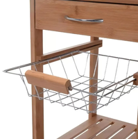 Chariot de cuisine en bois de bambou massif à 4 niveaux avec tiroir Solution de rangement pour la cuisine
