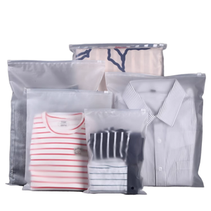 Repeated Use <b>Waterproof</b> PE Plastic Frosted Clear 0.5 Mil Ziplock Pouch Custom Matte Zipper Bag Embossed Clothing <b>Socks</b> Shoes Fur - Product Image 1