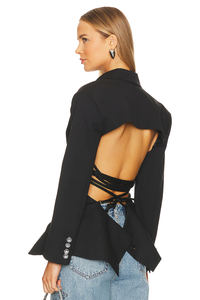 Runwaylover R171 <span class=keywords><strong>BLAZER</strong></span> <span class=keywords><strong>aderente</strong></span> <span class=keywords><strong>aderente</strong></span> aperto sul retro nero - Product Image 5