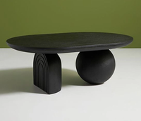 Designer nordique grand et petit salon en bois massif personnalité de forme spéciale table basse en bois ovale table à thé
