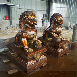 Gran Escultura de Moneda de Latón Fundido, León de la Ciudad Prohibida, Adorno Protector del Hogar y Atrae la Fortuna para Hoteles, Bancos y Plazas - Product Image 3