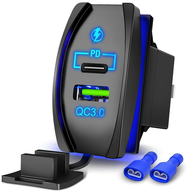 4.2A PD Type C USB Charger 12V 24V Fast Charge Socket Rocker Switch Style USB Panel Rocker Switch Rocker Switch Charging Port