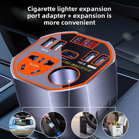 Convertisseur de courant pour voiture 200W 12V/24V 220V, chargeur rapide, allume-cigare, adaptateur USB-C, prise universelle, portable, pour véhicule