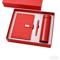 Ensemble cadeau d'affaires personnalisé avec logo, carnet en PU + stylo en métal + tasse isotherme pour la promotion de l'entreprise