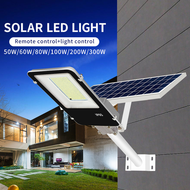 Remote Control Outdoor IP65 Waterproof Aluminum 50w 80w 100w 150w 200w 300w LED Solar Street Light
