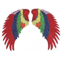 Personnalisez votre petit motif brodé thermocollant 17x19cm avec des paillettes 3D en forme de plumes, appliques d'ailes d'ange