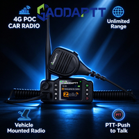 Radio Mini Sistem Android GaodaPTT 4G PoC Platform Zello GPS WIFI Jangkauan Global Walkie Talkie LTE Radio Mobil dengan Kartu SIM