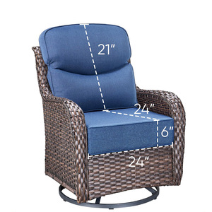 Cojín Personalizado para Silla de Exterior, Azul Marino, Esponja, Respaldo y Asiento, Resistente al Agua, Rectangular, para Sofá Individual, Muebles de Patio - Product Image 2