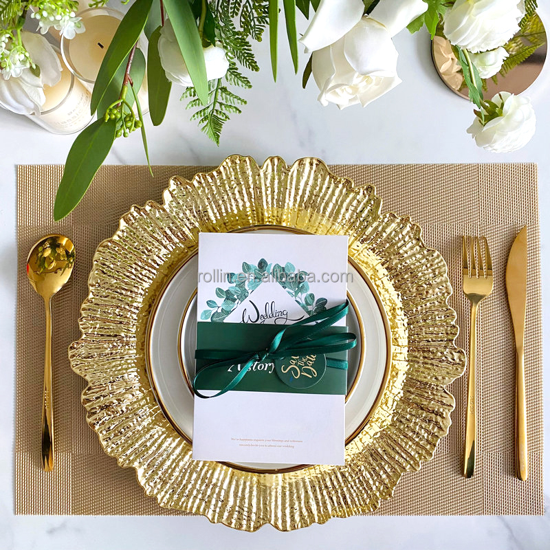 Gold Charger Plates Modern Weddings Decoration