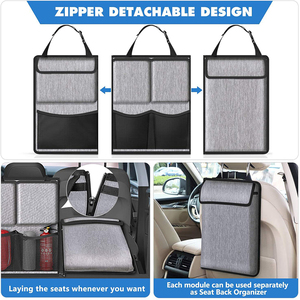 Sac de rangement automatique suspendu en tissu COxford détachable avec organisateur de siège de voiture multi-poches et rangement arrière pour l'organisation de la voiture - Product Image 4