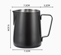 Pichet à lait pour mousseur 350ml/600ml, Pichets à vapeur en acier inoxydable pour lait/latte art, Pichets à vapeur pour barista, Tasse à lait