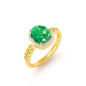 Natural Jadeite Pi Xiu <b>Ring</b> S925 Silver Inset Original Design Fine Jewelry <b>Rings</b> Adjustable Appraisal Certificate D820 - Product Image 2
