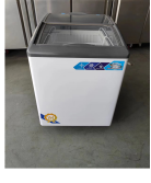 Congélateur de présentation de crème glacée commercial à deux portes de 260 L, couleur blanche, porte en verre supérieure, congélateur coffre