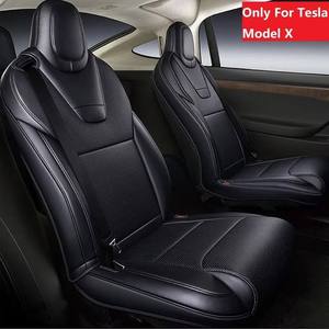 Housses de siège sport en similicuir sur mesure de luxe pour Tesla Model X 7 places 2019-2022 – Coussins avant et arrière personnalisés - Product Image 2