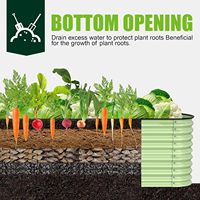 Lit surélevé de jardin vert potager innovant 9 en 1 240X60X80 cm Lit surélevé en acier galvanisé antirouille Kit de lit surélevé robuste