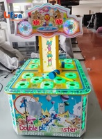 LIFUN Table de jeu d'arcade commerciale Poke-A-Mole pour 2 joueurs, à monnayeur, type kiosque de jeu de frapper le hamster, avec option de distribution de tickets, pour centres commerciaux et enfants