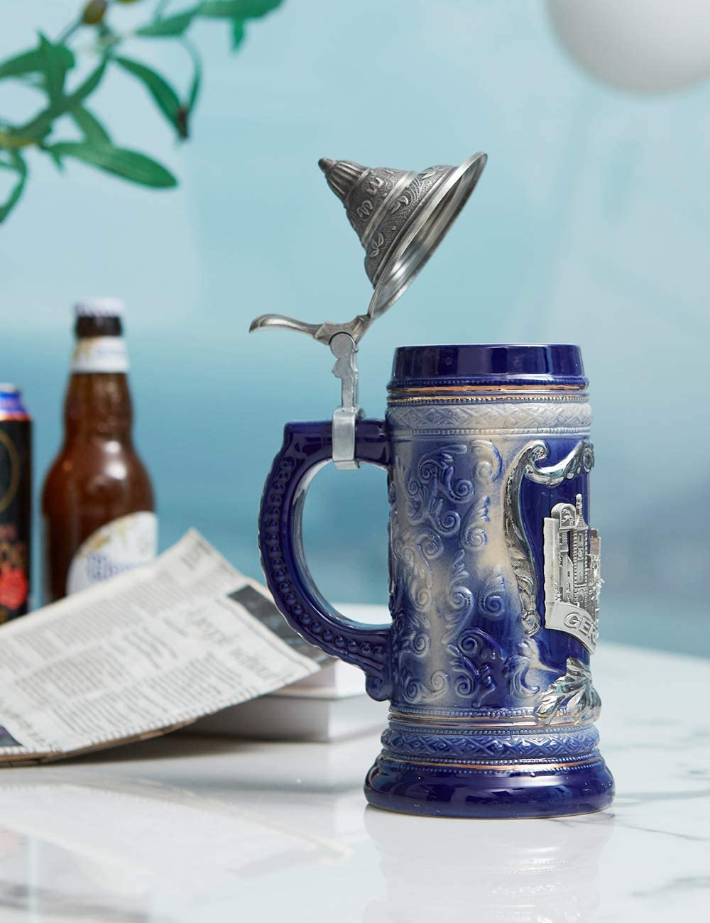 【美品】ドイツ　ビールジョッキ　置物　インテリア　工芸品　美術品　A3339 美品】ドイツ ビールジョッキ 置物 インテリア 工芸品 美術品 A3339