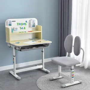 Bureau d'étude pour enfants | Table pour enfants réglable en hauteur avec support de livre et rangement à tiroirs | Bureau ergonomique pour l'écriture,