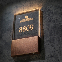 Enseigne lumineuse LED haut de gamme pour numéro de chambre privée d'hôtel