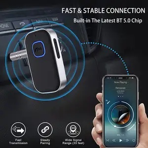 Bluetooth-Empfänger für Auto, Geräuschunterdrückung 3,5 mm AUX Bluetooth-Autostahlgeber drahtloser Audioempfänger für Heimstereo