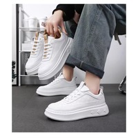 Chaussures pour hommes, nouvelles chaussures blanches respirantes, chaussures de sport à semelle épaisse pour hommes, chaussures de loisirs