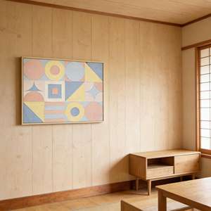 Décoration Murale Rose Bleu Jaune, <span class=keywords><strong>Peinture</strong></span> sur Toile Abstraite Texturée Épaisse, Style Nordique Minimaliste, Ensemble pour Salon - Product Image 3