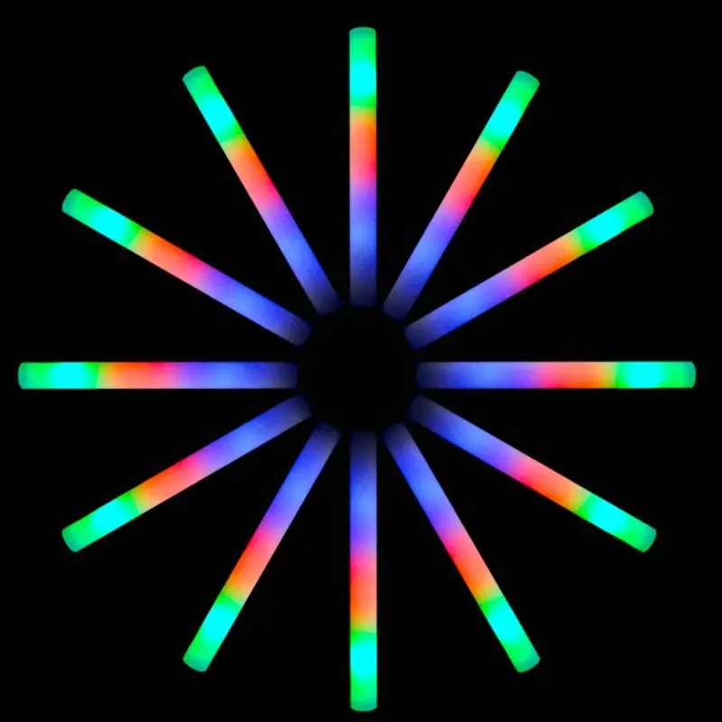 Benutzer definierte Glow In Dark Logo 48cm bunte Bar Licht mehrfarbig weiß blinkend Bulk Led Foam Stick für Party