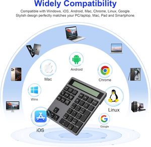CE ROHS Portable 34keys ABS 2.4G Wireless Teclado <strong>Numeric</strong> bluetooth <strong>Numeric</strong> <strong>Keypad</strong> Numpad <strong>Keyboard</strong> - Product Image 2