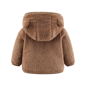 <span class=keywords><strong>Veste</strong></span> à capuche en molleton pour bébés, vêtements d'hiver pour bébés, garçons, avec oreilles d'ours, fermeture éclair en polaire - Product Image 3