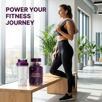 Gummies de créatine monohydrate pour adultes avec collagène, vitamine D3 et calcium – 60 capsules pour la récupération musculaire et l'entraînement