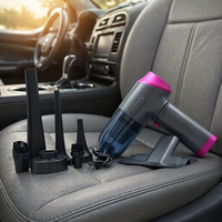 Aspirateur de voiture sans fil portable en ABS noir, sans balais, double usage humide/sec, rechargeable, pour le nettoyage des véhicules