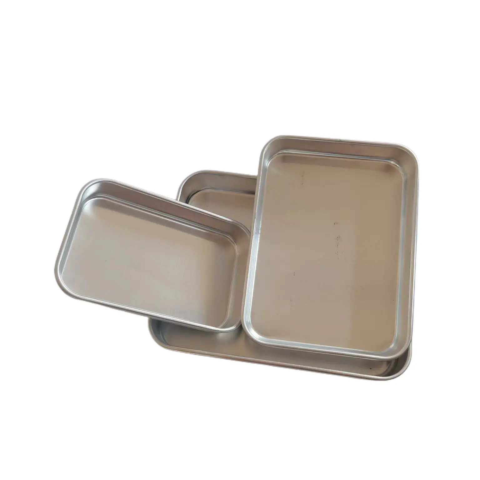 3pcs Non Stick Rectangle Baking Sheet Pan Aluminum Bakeware Bakery Tools Deep Baking Pan Tray