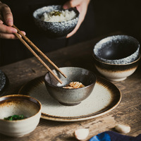Bol à ramen, riz et salade en céramique polie, style japonais, émaillé coloré, 4,5 pouces, compatible lave-vaisselle et micro-ondes, pour restaurant
