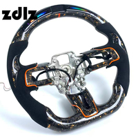 Volant en fibre de carbone forgé à LED pour Ford Mustang GT Shelby 2020 2021 2022 2023 Volant personnalisé en cuir suédé noir