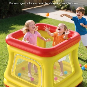 Castillo Inflable Redondo de PVC de Alta Calidad con Barandilla de Seguridad, Casa de Juegos para Bebés, Juguete de Gateo para Niños - Product Image 5