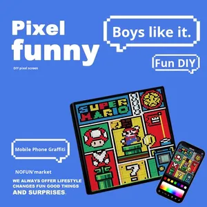 Lập trình độ phân giải cao <span class=keywords><strong>LED</strong></span> hiển thị Máy tính để bàn khí quyển trang trí đồng hồ pixel bảng điều chỉnh DIY <span class=keywords><strong>Led</strong></span> thông minh ánh sáng màn hình - Product Image 3