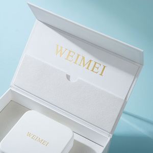 Caja de joyería de cartón blanco paquete de lujo logotipo personalizado pulsera collar pendiente anillo caja - Product Image 3