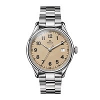 Fournisseur OEM ODM, montre personnalisée minimaliste de luxe en acier inoxydable, mouvement Miyota à quartz, 38 mm, verre saphir, 50 m, montre-bracelet haut de gamme