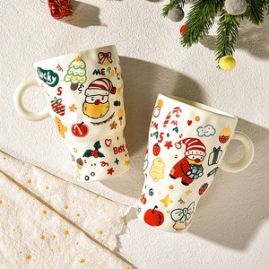 Taza de Cerámica con Dibujos Animados Navideños de 450 ml, Apta para Microondas, Resistente al Calor, para Uso Doméstico, Reutilizable, para Regalos - Product Image 4