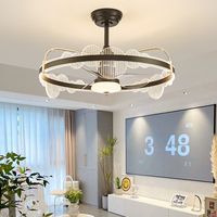 Lustre en cristal moderne de luxe Ventilateur de plafond à LED Télécommande tricolore Décoration de salon facile Moteur à courant continu Luminaire élégant pour la maison