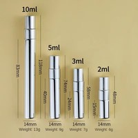 Botol semprot parfum kaca kosong UV Electroplated Mini 5ml 10ml logo kustom dengan setengah tutup